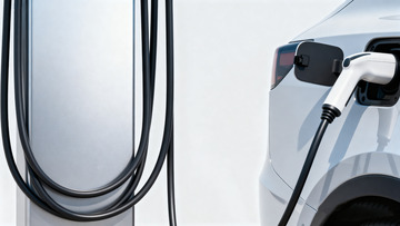 电动汽车充电桩与车辆特写2