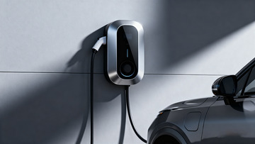 电动汽车充电桩与车辆特写2