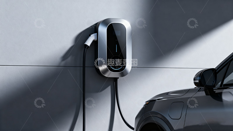 高清大图下载【趣麦麦图】电动汽车充电桩与车辆特写2