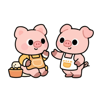 两个小猪聊天