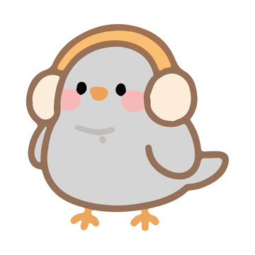 可爱小鸡带耳机