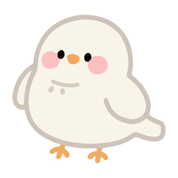 白色可爱小鸟