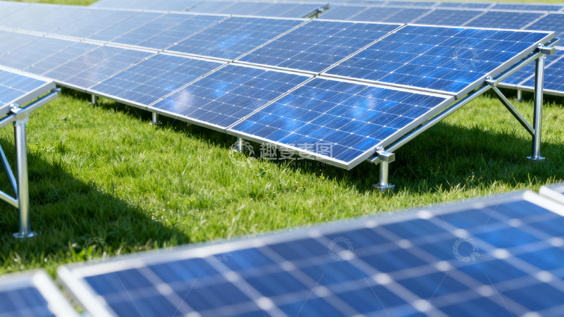 太阳能板能源场景户外草地高清商业照片