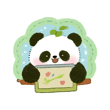 可爱水彩熊猫1
