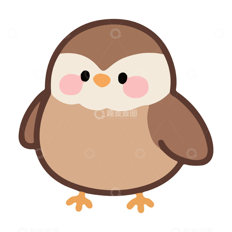 源文件下载【趣麦麦图】棕色可爱小鸡