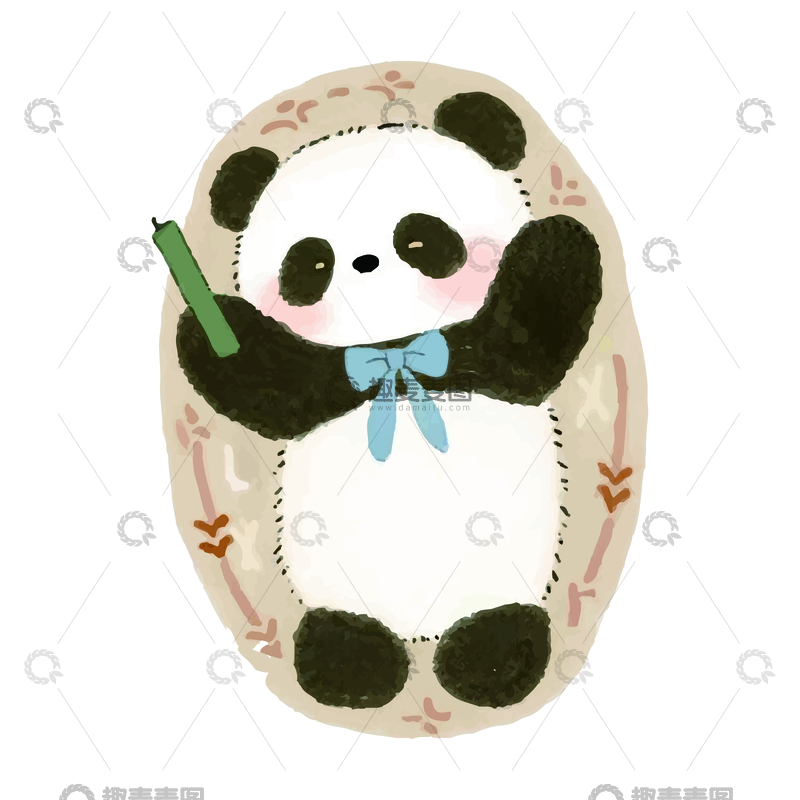 源文件下载【趣麦麦图】可爱水彩熊猫4
