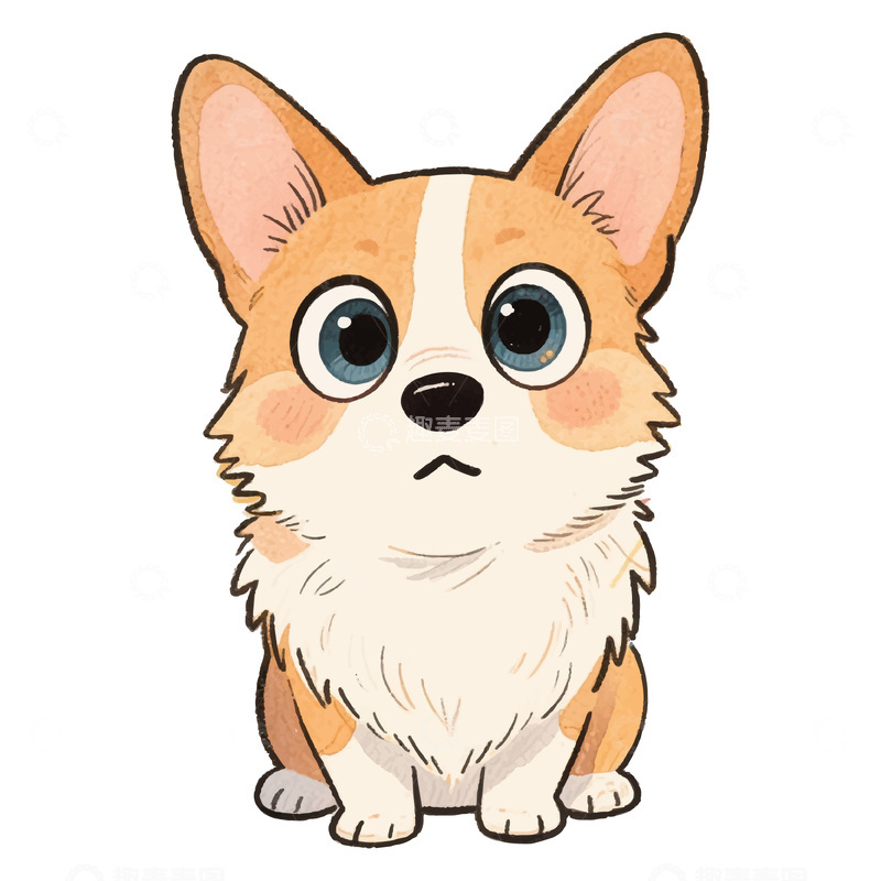 源文件下载【趣麦麦图】宠物狗柯基犬