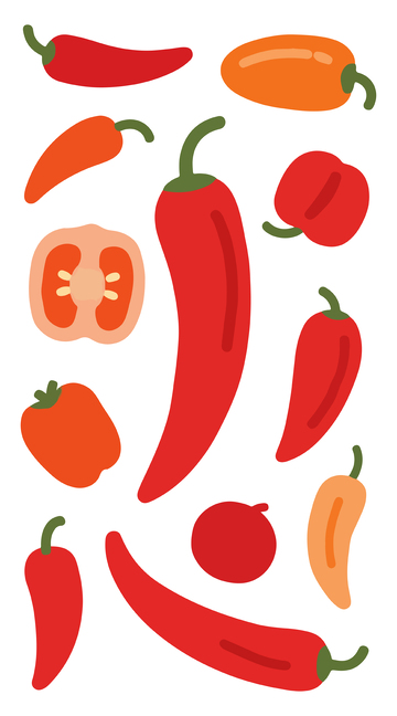 各种辣椒矢量插画