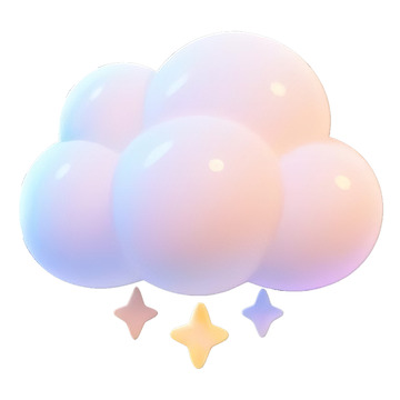 梦幻渐变云朵与星雨