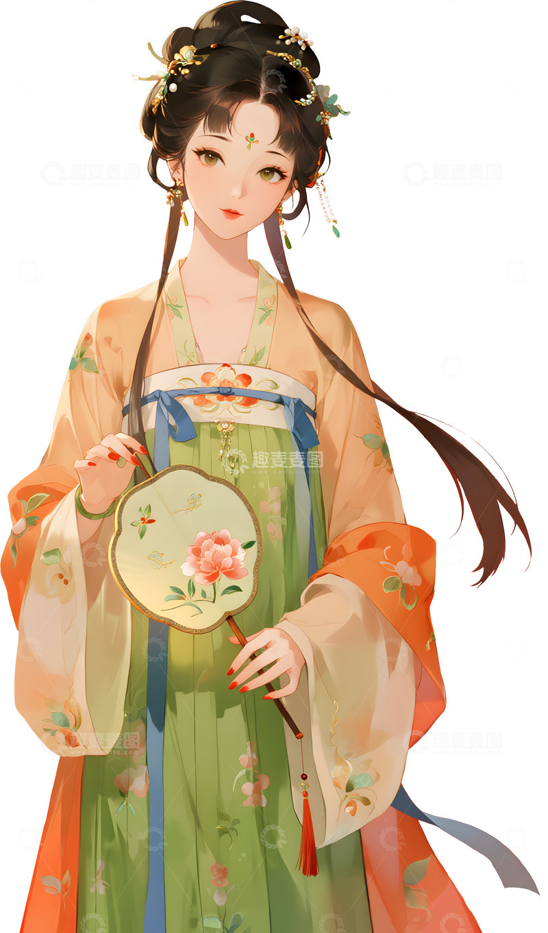 高清大图下载【趣麦麦图】古风少女插画