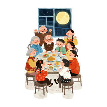 中秋节一家人团圆