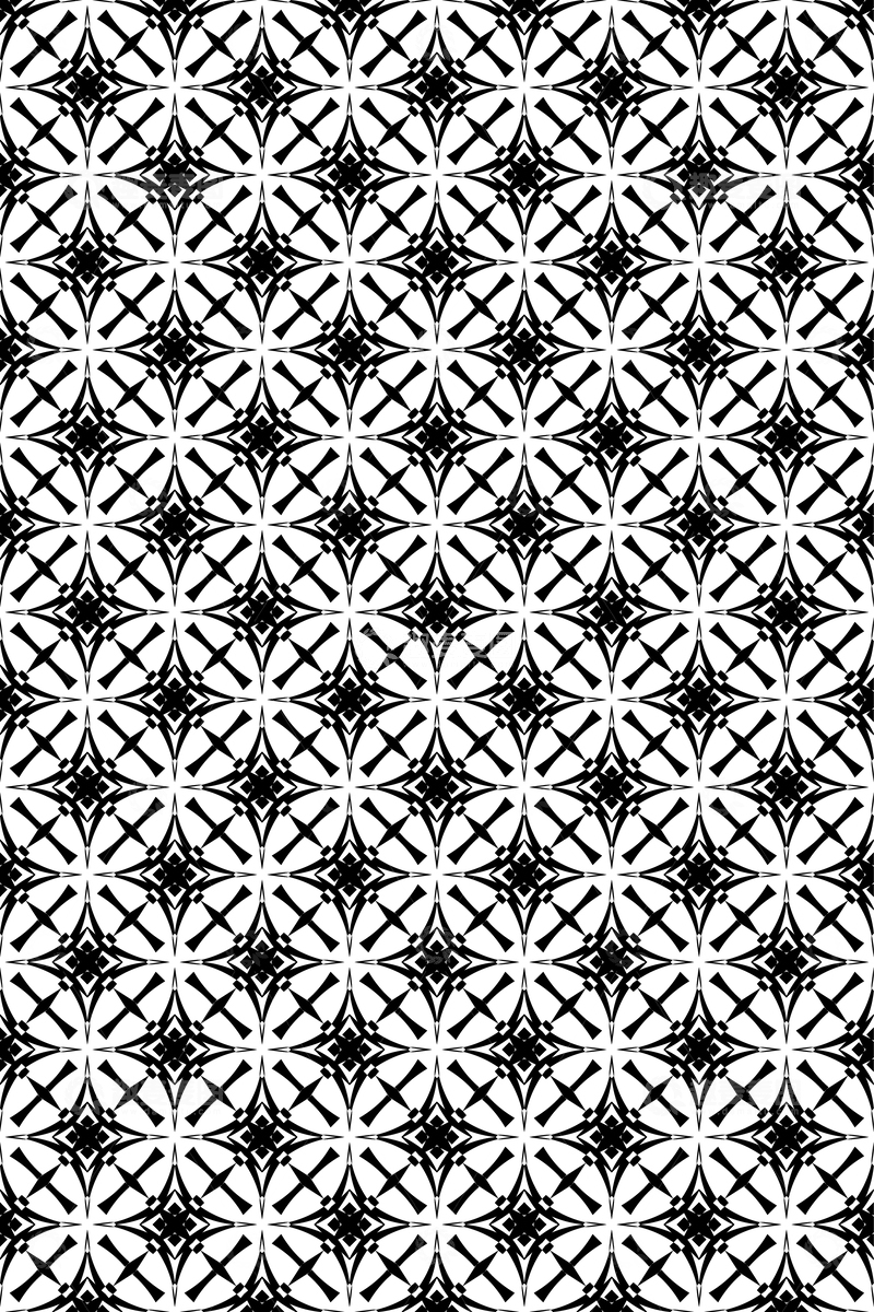 源文件下载【趣麦麦图】黑白花纹图案设计