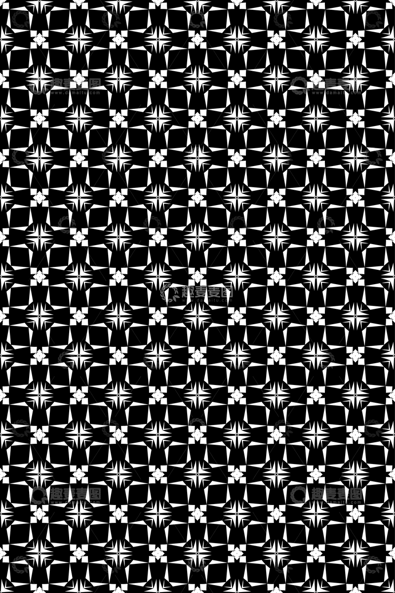 源文件下载【趣麦麦图】黑白花纹图案设计