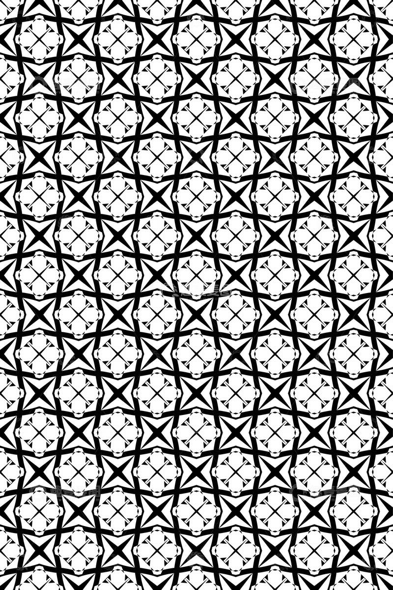 源文件下载【趣麦麦图】黑白几何花纹无缝图案