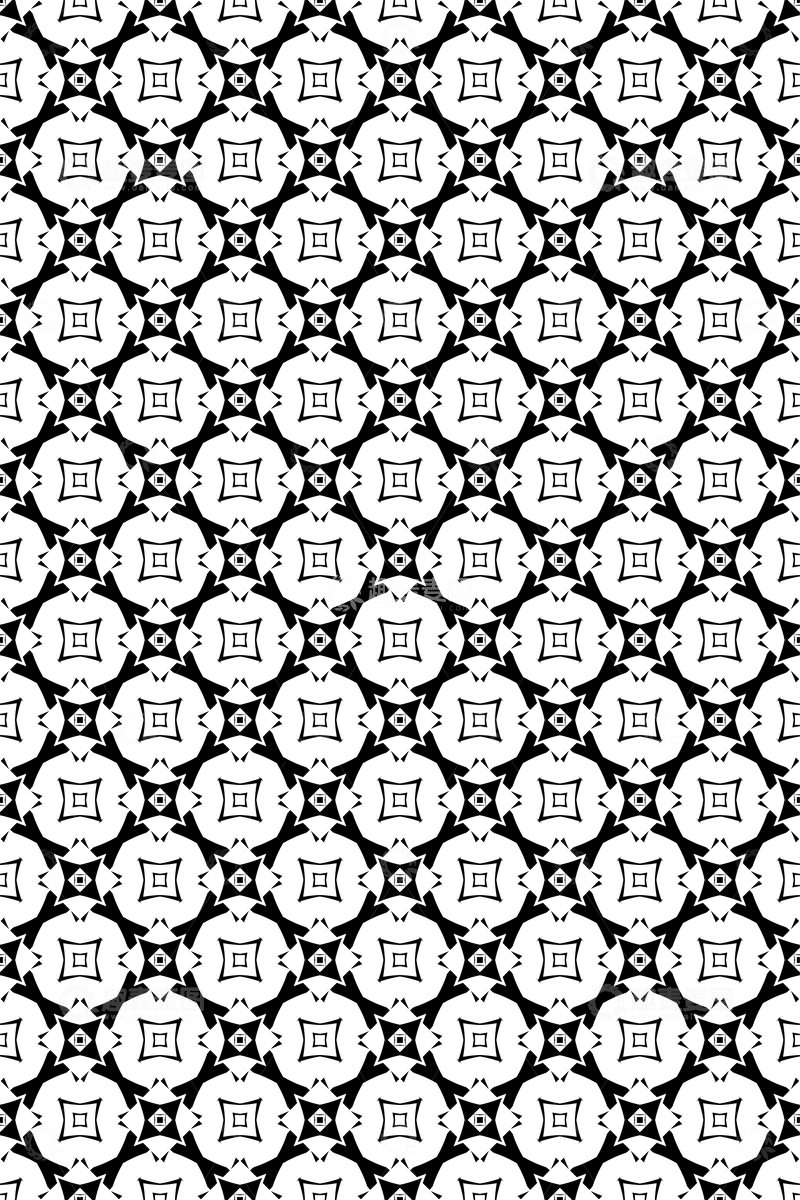 源文件下载【趣麦麦图】黑白花纹图案设计