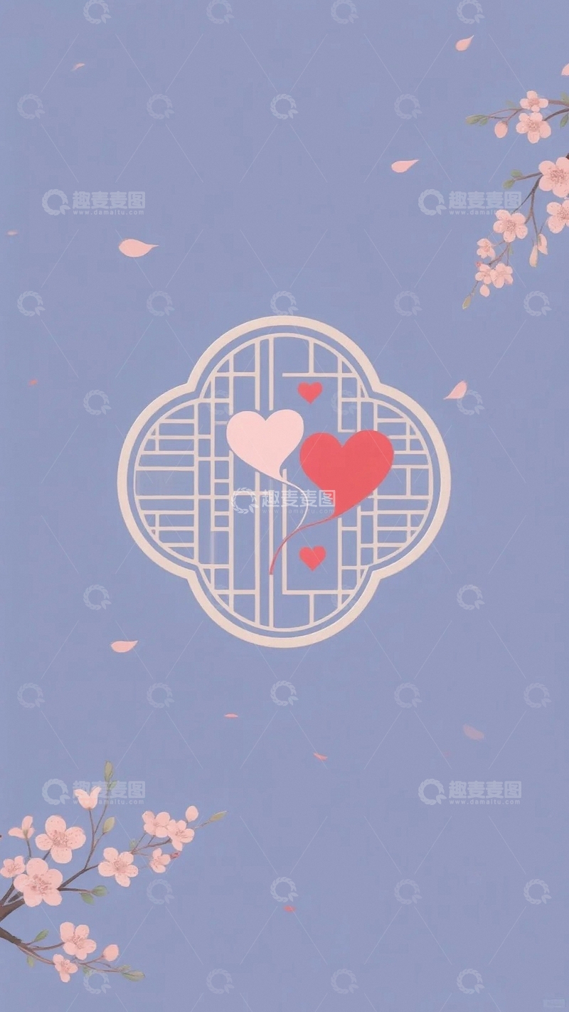 高清大图下载【趣麦麦图】七夕情人节清新背景6