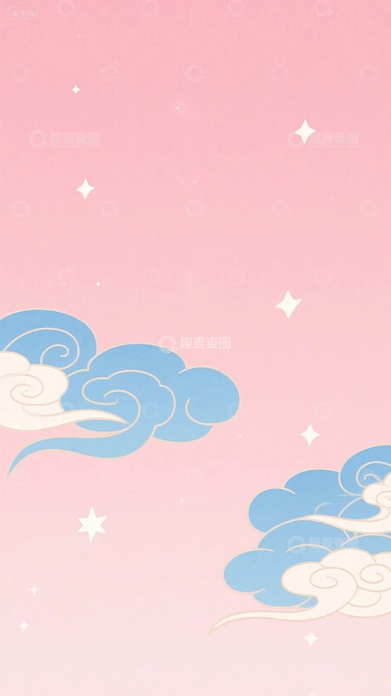 高清大图下载【趣麦麦图】七夕情人节清新背景8