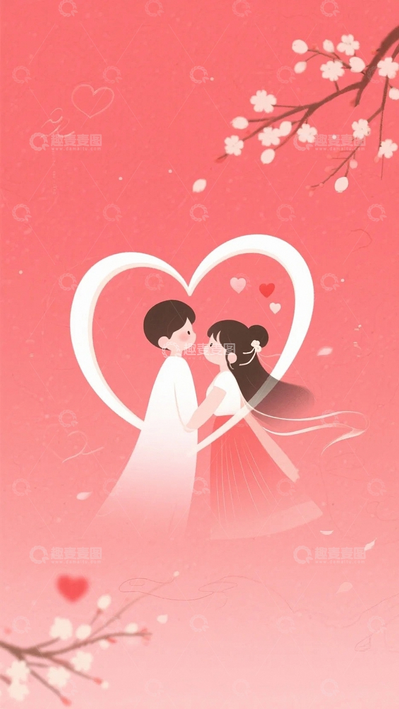 高清大图下载【趣麦麦图】七夕情人节爱心背景3