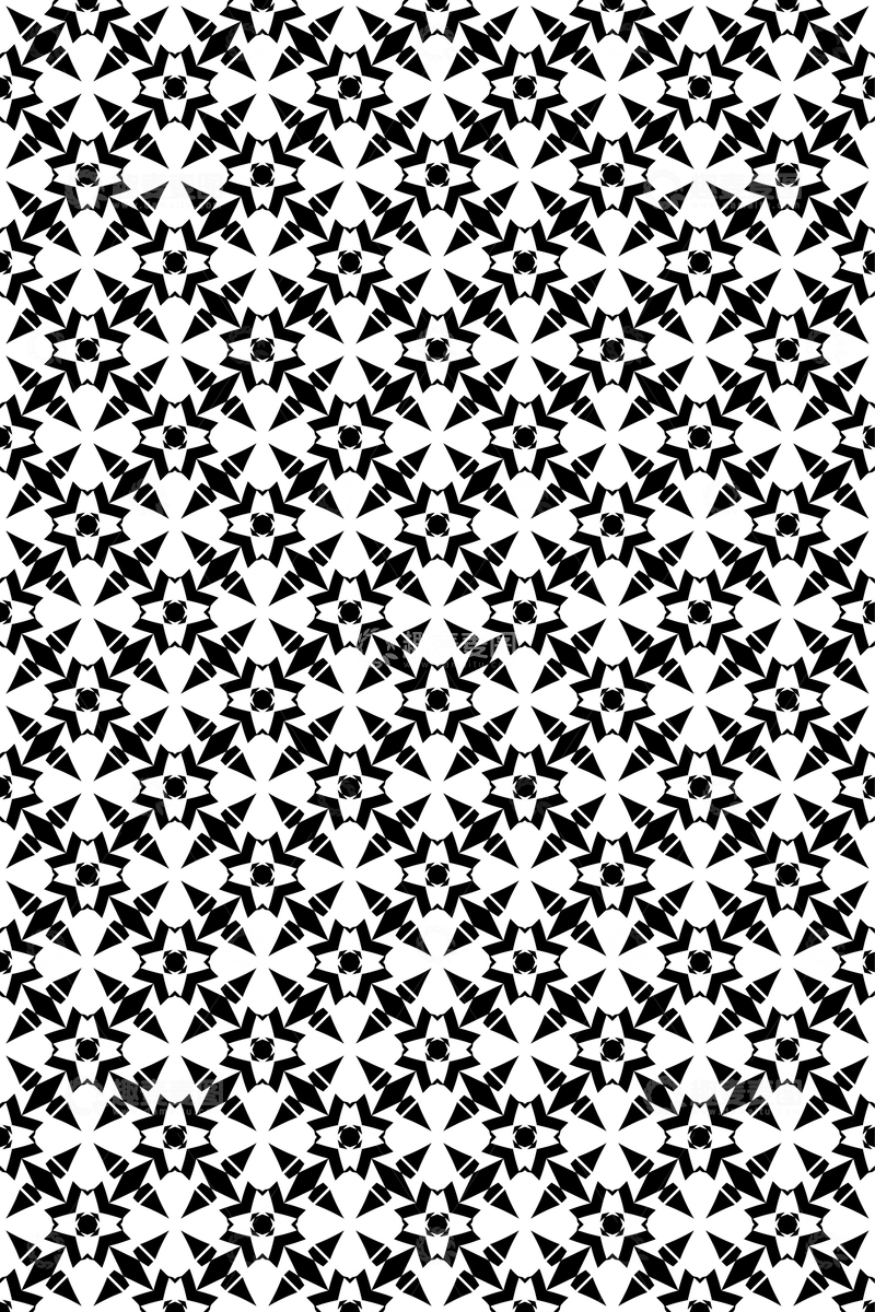 源文件下载【趣麦麦图】黑白几何花纹图案设计