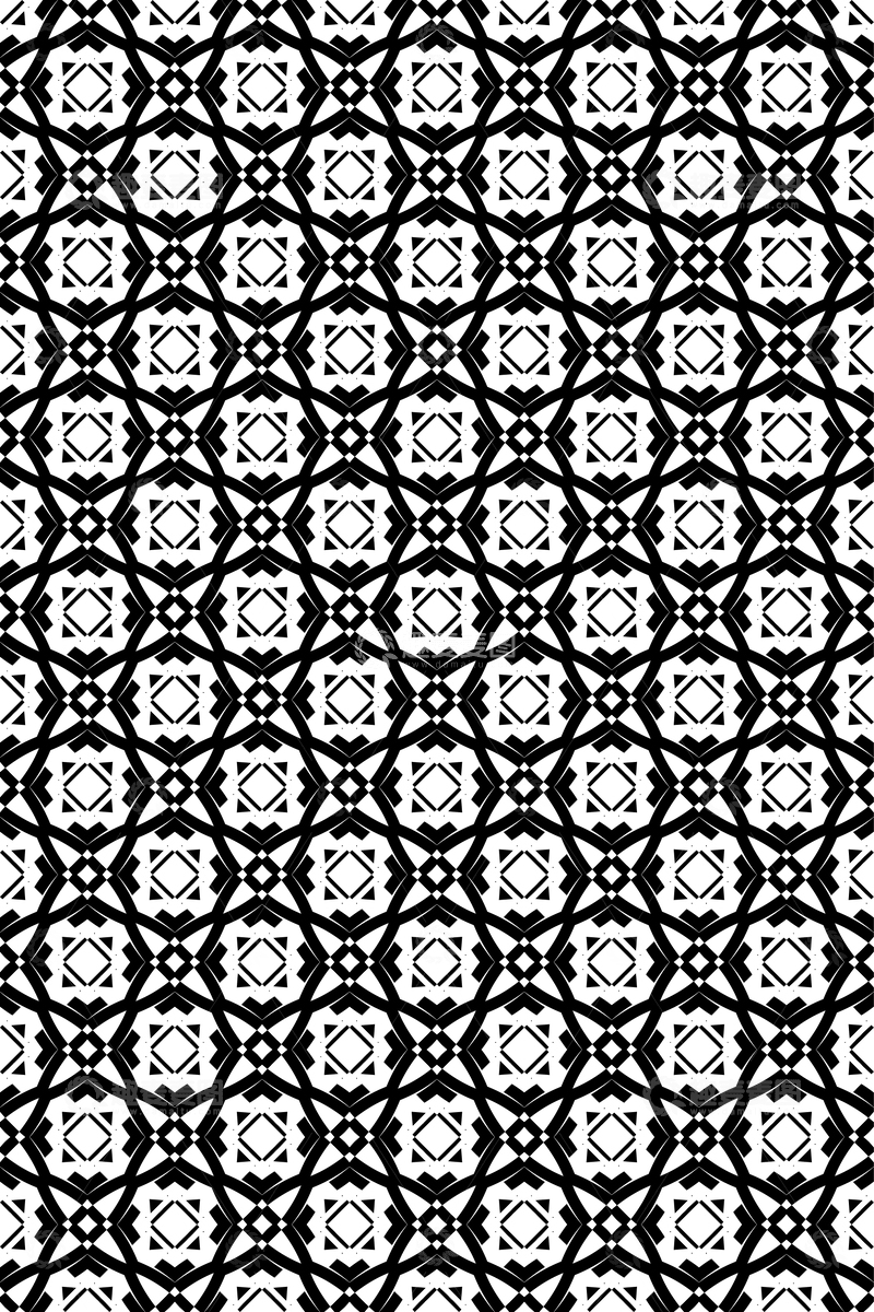 源文件下载【趣麦麦图】黑白几何花纹图案设计