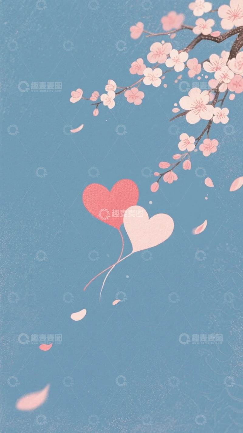 高清大图下载【趣麦麦图】七夕情人节爱心背景6