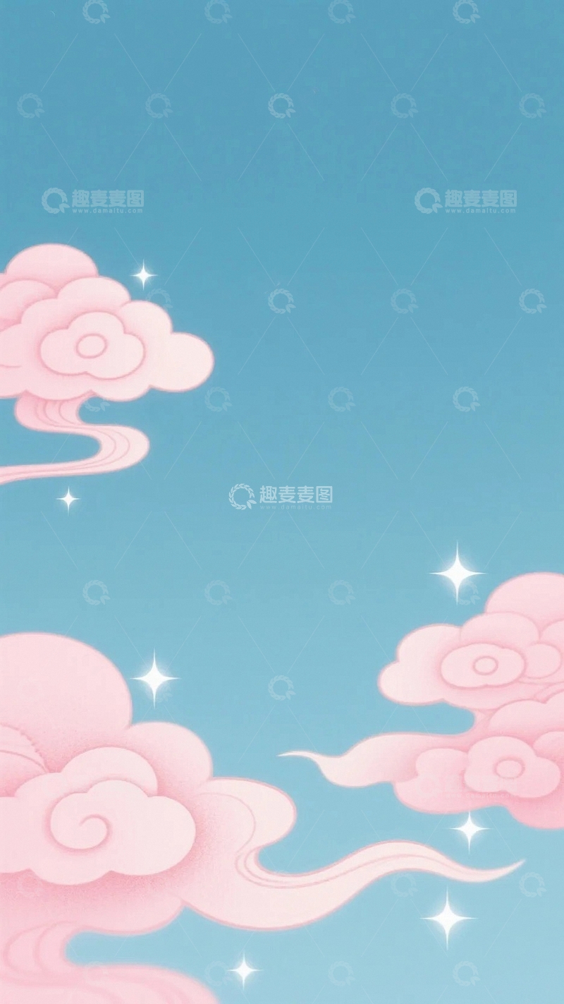 高清大图下载【趣麦麦图】七夕情人节清新背景1