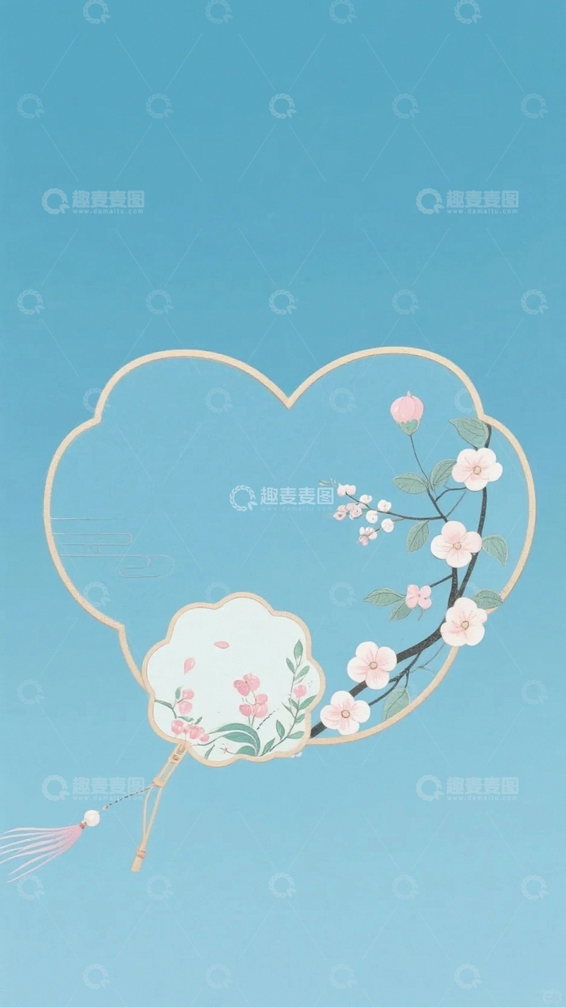 高清大图下载【趣麦麦图】七夕情人节清新背景11