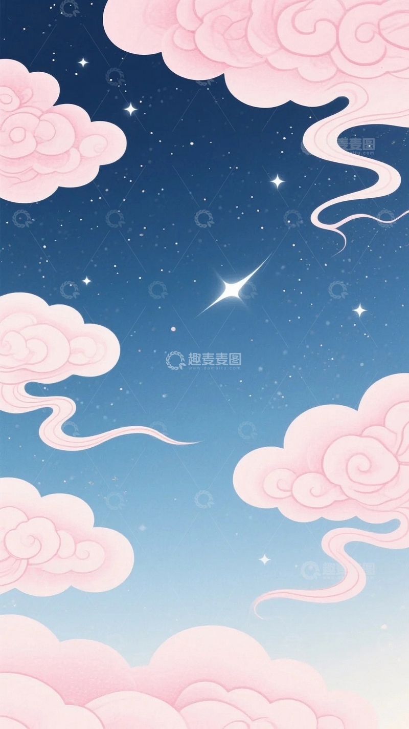 高清大图下载【趣麦麦图】七夕情人节清新背景10