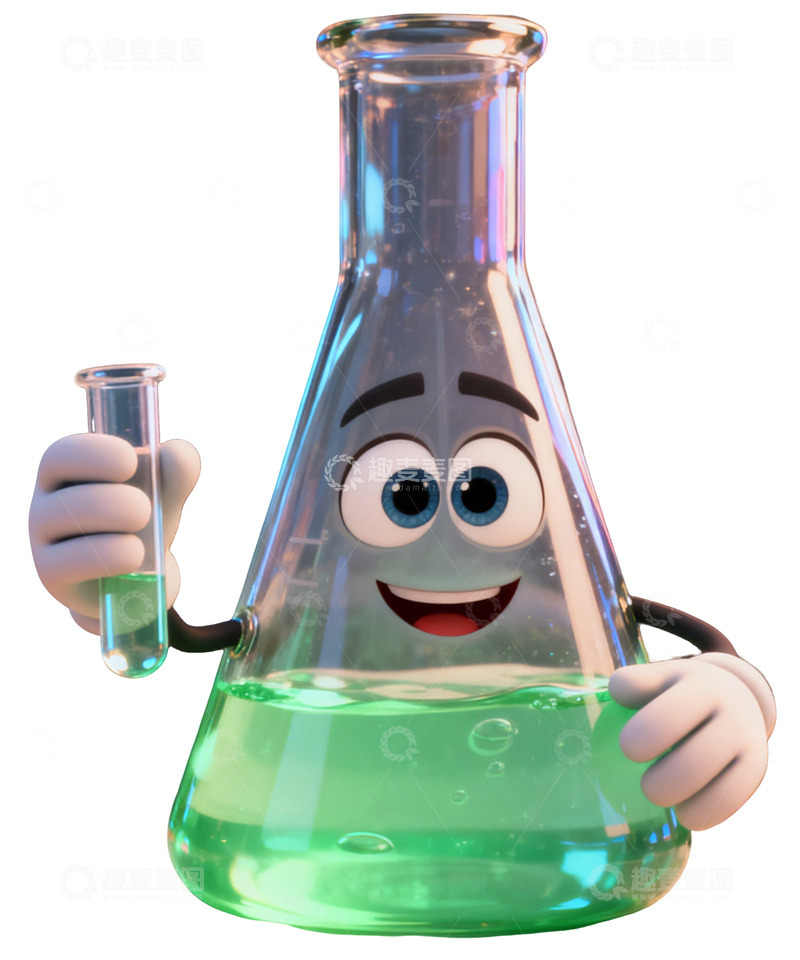 高清大图下载【趣麦麦图】卡通可爱化学实验瓶试管