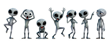 外星人、小灰人日常动作