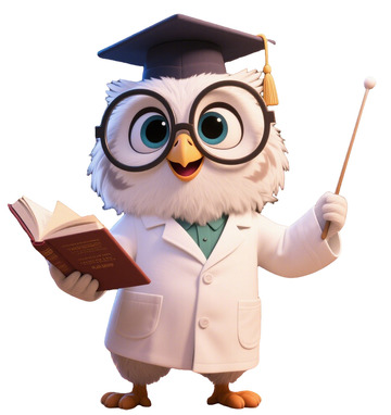 卡通猫头鹰博士教授