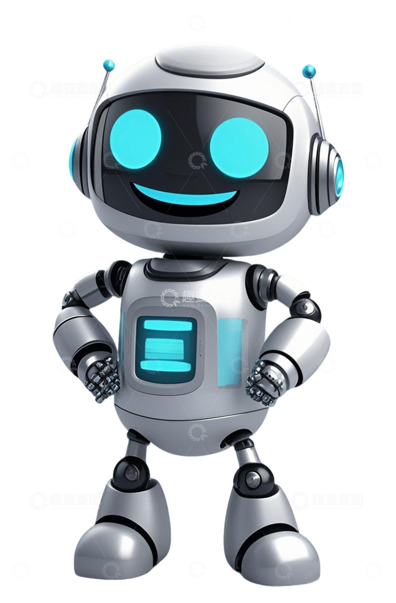 高清大图下载【趣麦麦图】卡通可爱AI机器人