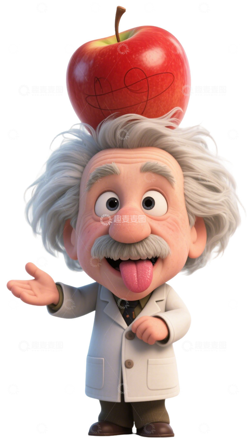 高清大图下载【趣麦麦图】卡通科学家爱因斯坦