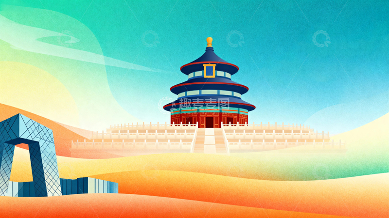 高清大图下载【趣麦麦图】北京的秋天国庆节背景