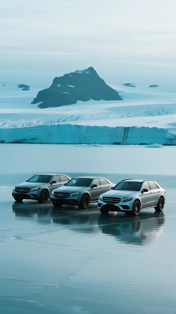 高级大气汽车冰川简约冬季背景图