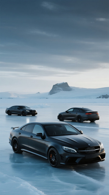 高级大气汽车近景冰川简约冬季背景图