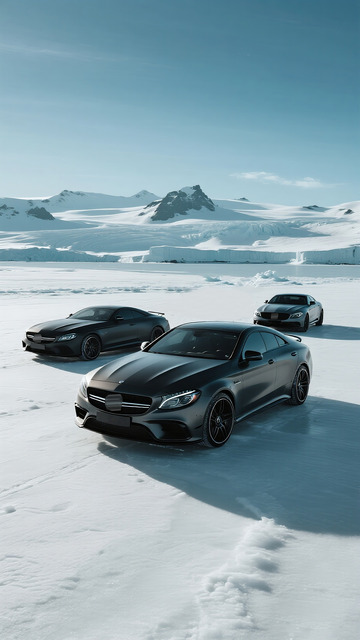 高级雪原汽车冰川简约冬季俯瞰图背景图