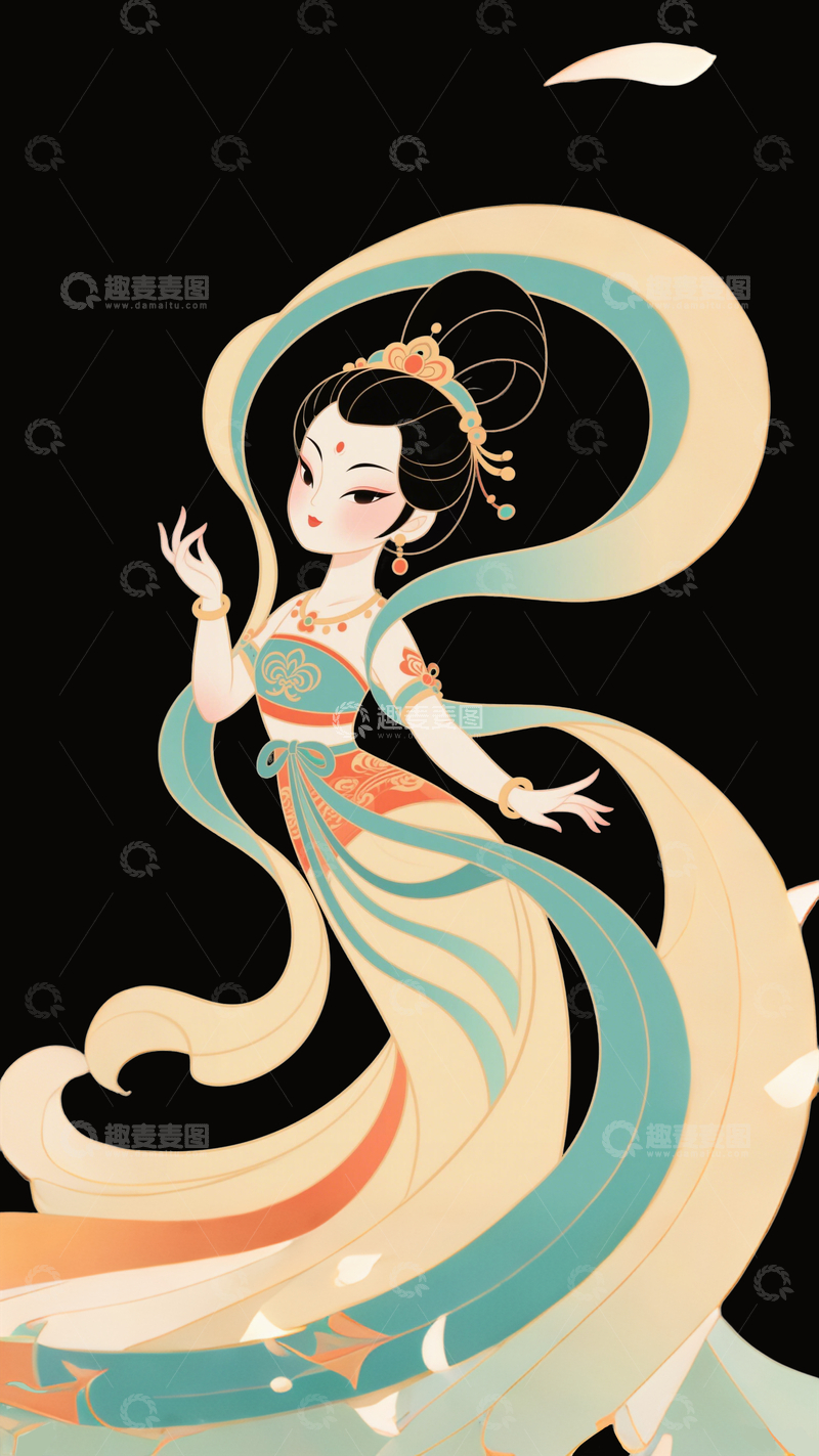 源文件下载【趣麦麦图】-扁平中国风嫦娥4