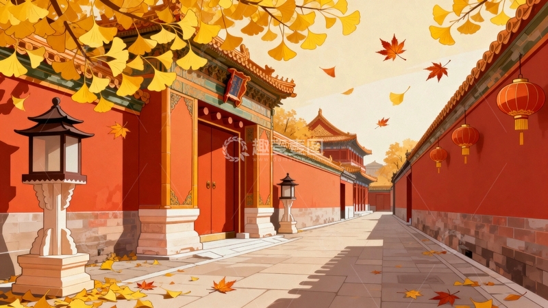 高清大图下载【趣麦麦图】北京胡同的秋天10