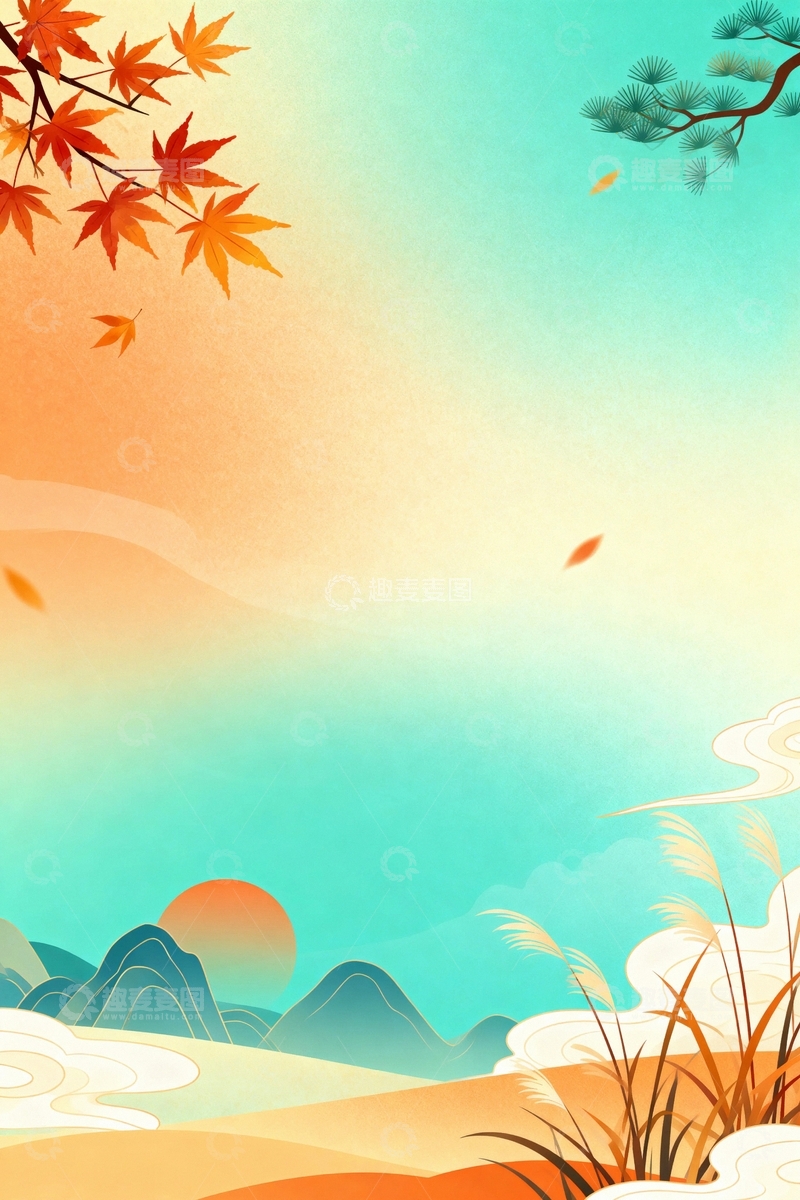 高清大图下载【趣麦麦图】秋天风景背景02