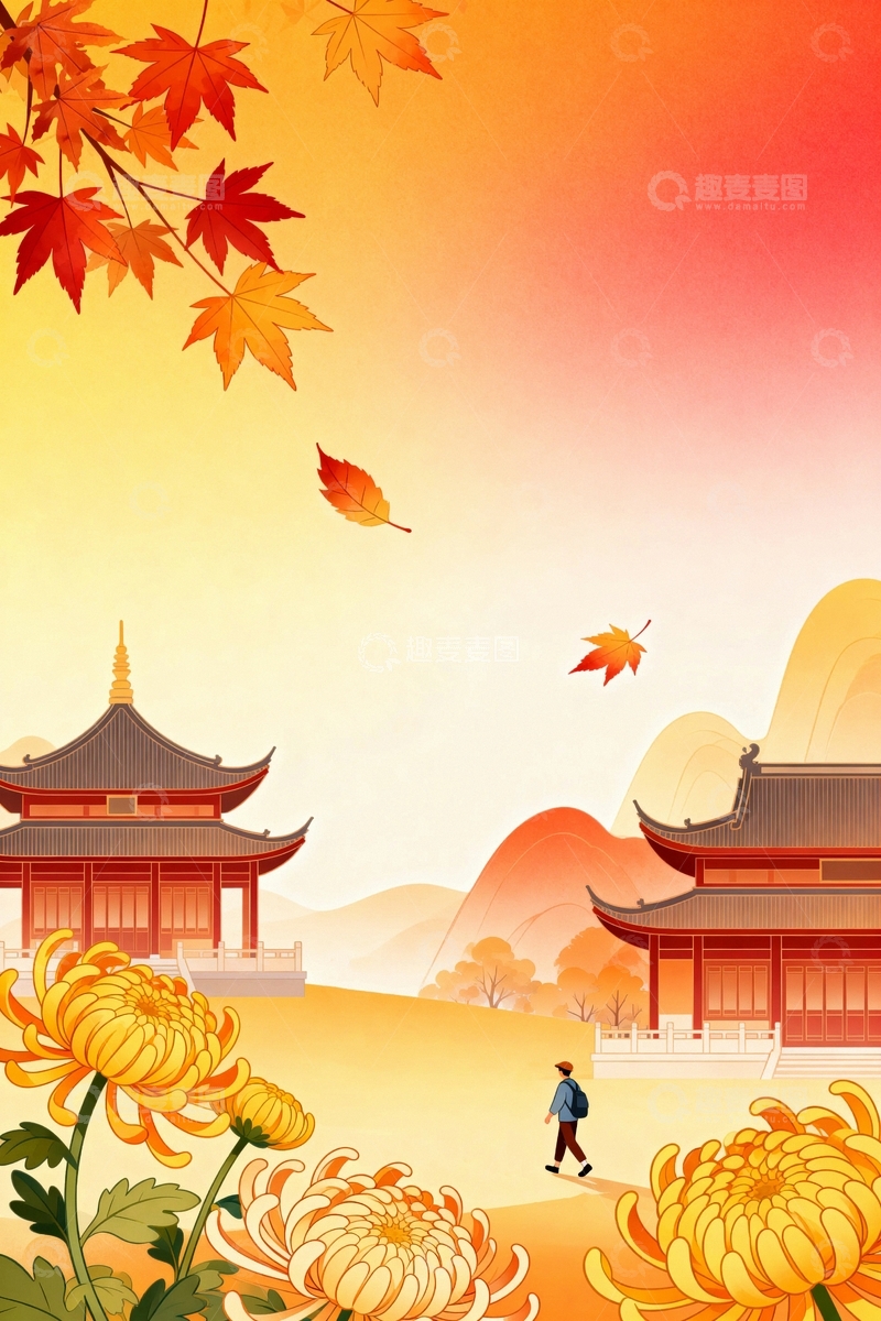 高清大图下载【趣麦麦图】北京的秋天国庆节背景2