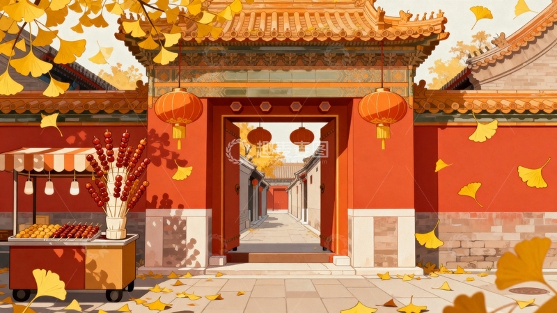 高清大图下载【趣麦麦图】北京胡同的秋天10