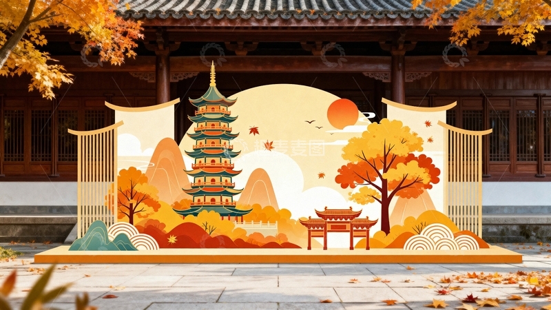 北京胡同的秋天背景01