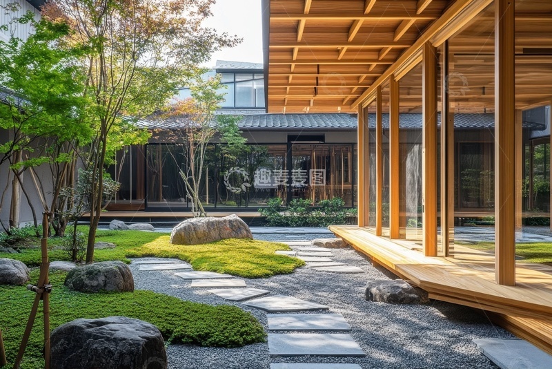 高清大图下载【趣麦麦图】园林木质房屋建筑