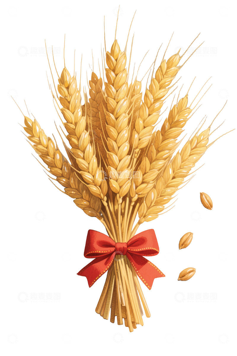 金黄色开业典礼庆祝麦穗束免扣元素