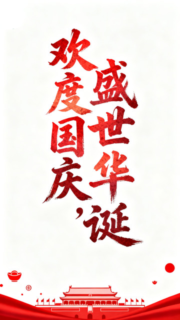 国庆主题字体