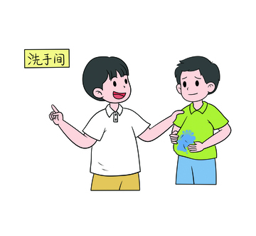 两个那孩子在讨论插画