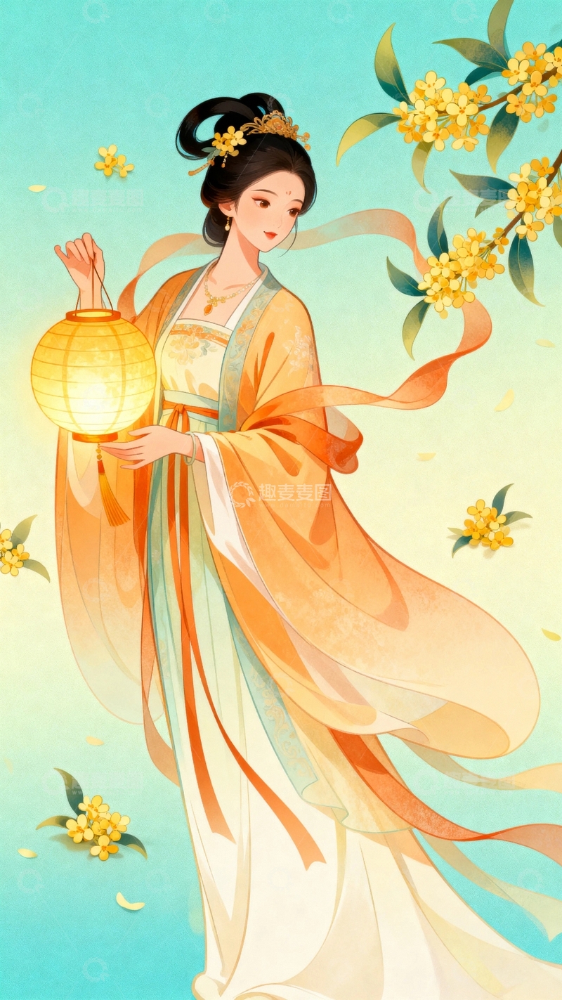 高清大图下载【趣麦麦图】中秋节国潮风节日背景11