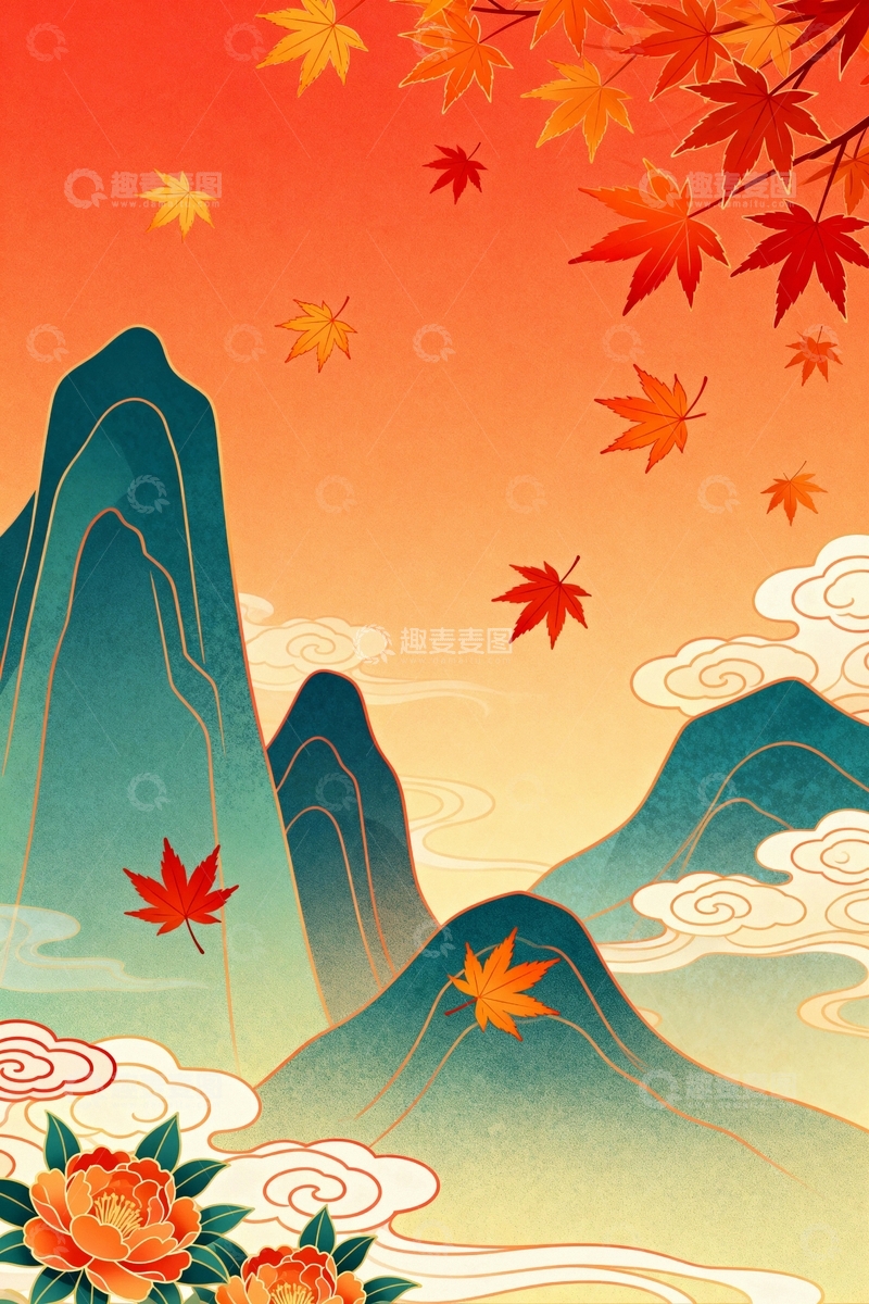 高清大图下载【趣麦麦图】金秋秋天的背景006