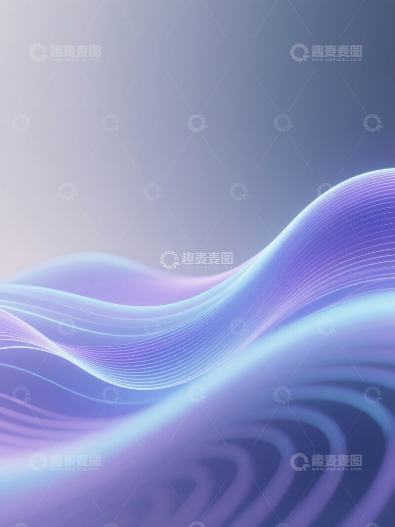 高清大图下载【趣麦麦图】流动的紫色波浪抽象图案